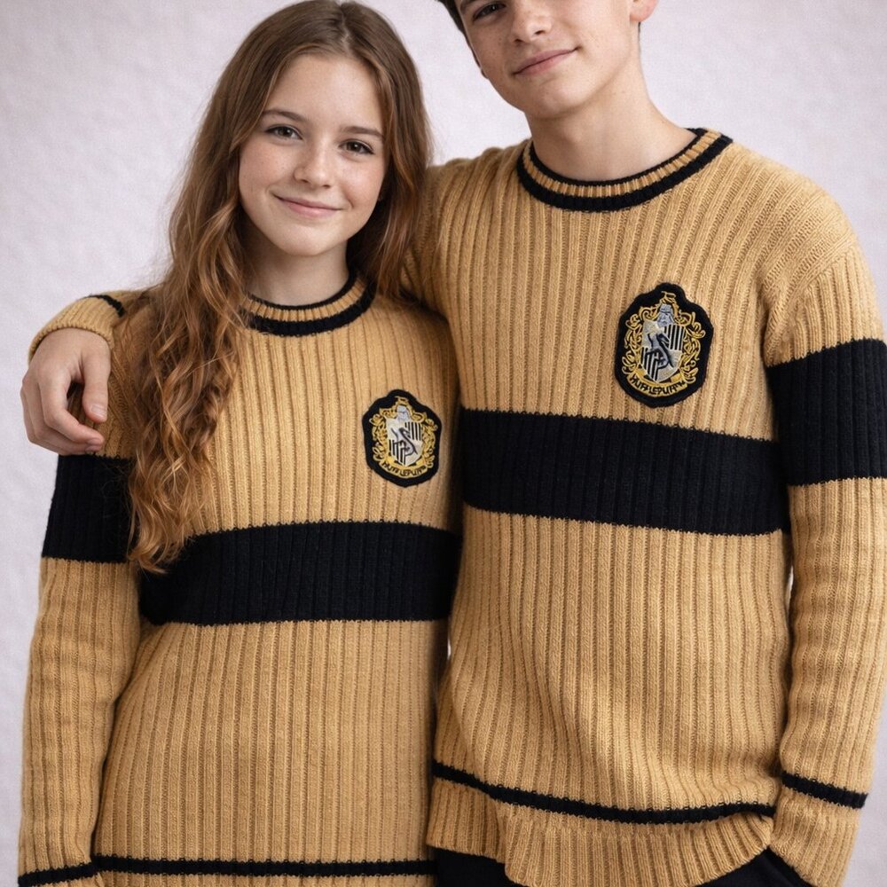 Harry Potter Hufflepuff XS Youth 100% Lambswool Scotland Universal Studios